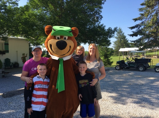 The family with Yogi Bear... best part of this trip!